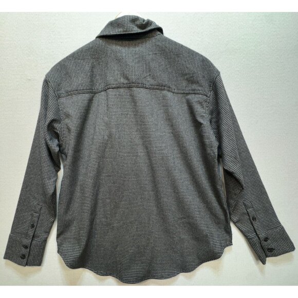 Abercrombie & Fitch Soft A&f Collection Womens Oversized Flannel Shirt Sz S Gray - Picture 2 of 11